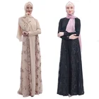 High-end Muslin Clothes Muslim Dress Women Embroidered Casual Dress