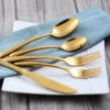 Stainless Steel Sterling Silverware and Flatware,Gold Plated Cutlery Set,Place Setting for Everyday Use