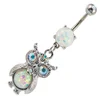 Owl Belly Navel Ring Surgical Steel Body Piercing Jewelry