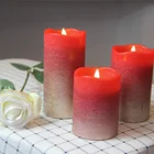 Home Decoration Wax Led Candle Home Decoration Pillar Paraffin Wax Gold Ombre New Design Led Flameless Candle Wax