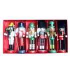 Christmas Tree Parts Outdoor Decoration Home 6pcs Wood Paint Nutcracker Toy