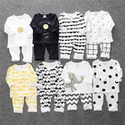 2019 New RTS knit cotton baby clothing set fall kids pajamas set