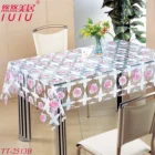 Damask Rosy Print PVC clear Table Cloth Transparent Plastic Table Cover