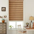 Wood grain style day and night roller blinds for window decor