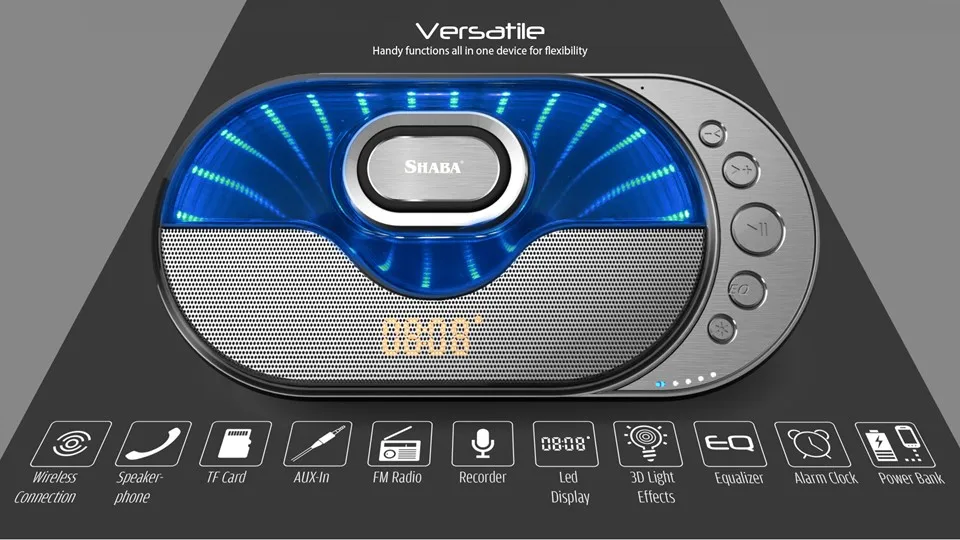 Big Power Bank 5.0 Bluetooth Stereo Bass Finest Sound Wireless Speaker Portable 3D Light Radio Enhance Mega Voice Amplifier - ANKUX.COM