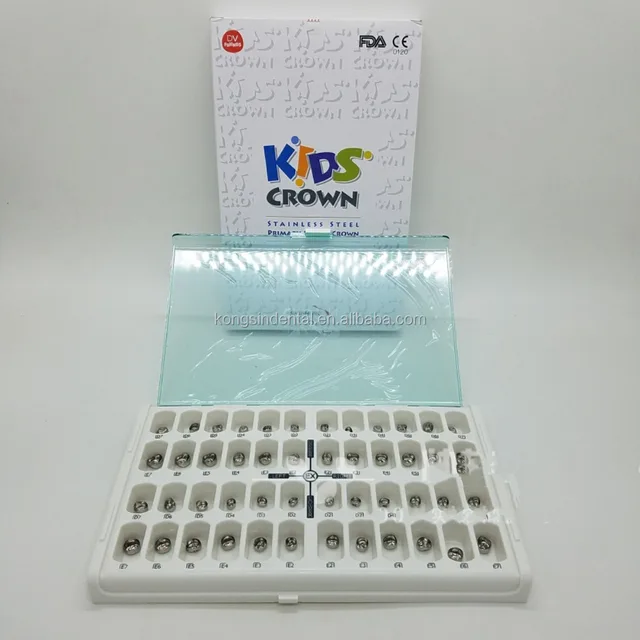 dental kids stainless steel primary molar crown 48pcs / kit