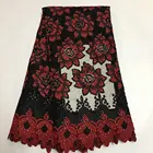 Flower Design with stones Guipure lace fabric High Quality Embroidery French Cord lace fabrics