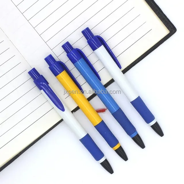 custom logo promotional gift push action plastic ballpoint pen