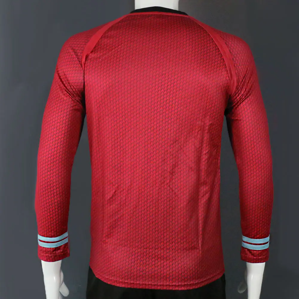 Star Trek in The Dark Captain Kirk Shirt Shape Cosplay Costume Red Version Size  For Men (6)