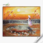GX25858 landscape oil painting diy art set paint with numbers for bedroom decor