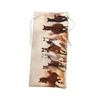 Fashion design digital print custom logo drawstring sunglasses microfiber cloth pouch with various pattern