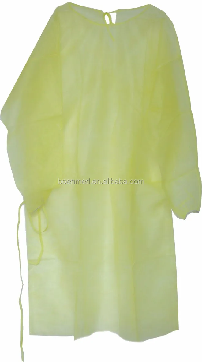 yellow reusable waterproof isolation gowns