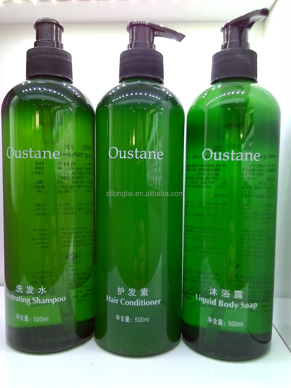 500ml pet bottle with plastic pump for retail shampoo or bath