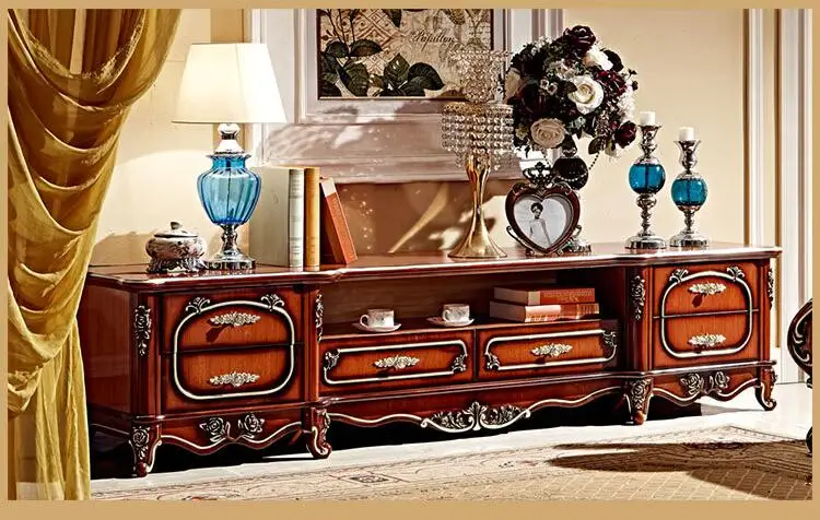 Antique High Living Room Wooden furniture lcd TV Stand pfy10008