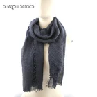 Black crinkle scarf long solid womens thin fancy crinkle scarves