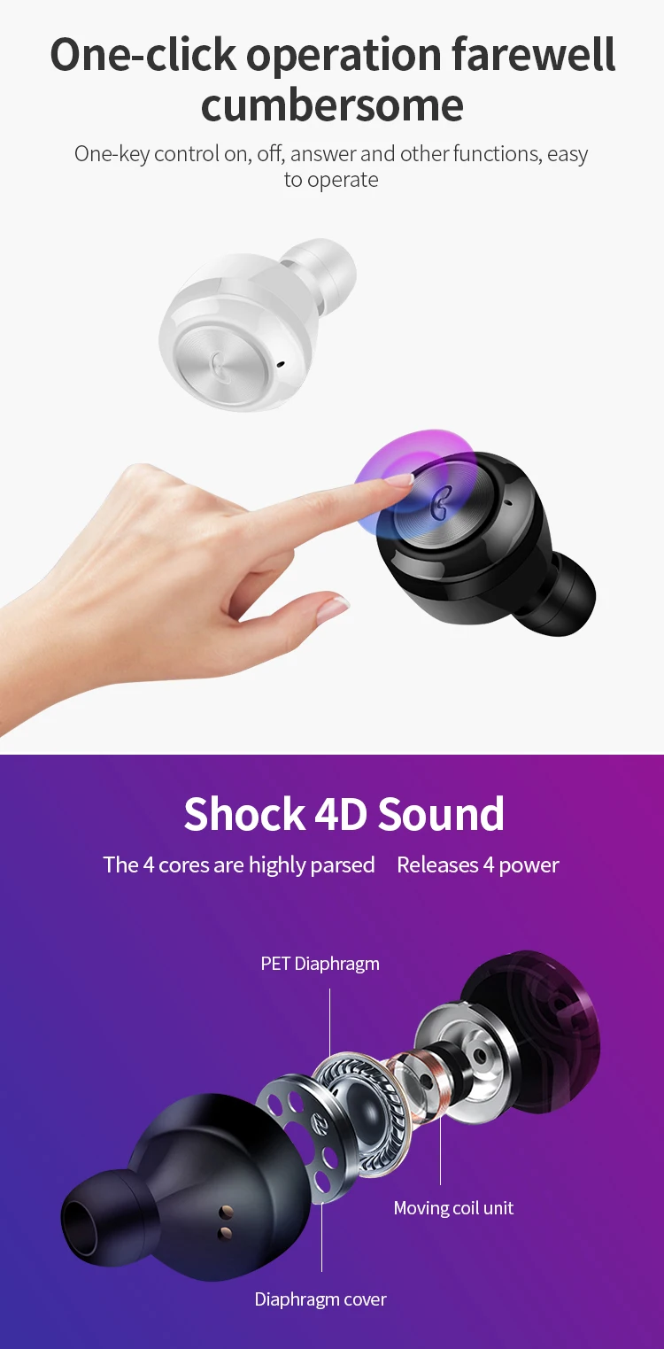 BT 5.0 TWSF6 A6 TWS Wireless Earphones i8 i9s Wireless Earbuds with Charging Case - ANKUX.COM