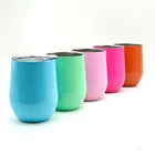 12oz Double Wall Stainless Steel Egg Shaped Coffee Wine Mug Promotional