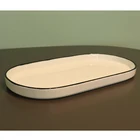White Ceramic Restaurant Use Porcelain Oval Plate, 12 Inch Breakfast Plate, Europe Simple Style Plate