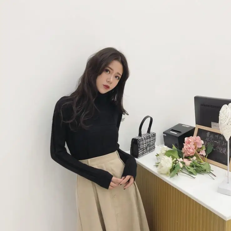 women turtleneck sweater lady crewneck computer knitted dress garment