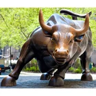 plush decoration life size bronze wall street bull statue for sale