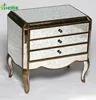 ANTIQUED VENETIAN GLASS 3 DRAWER SIDE TABLE