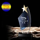 Creative crystal award noble blue crystal trophy medal souvenir monument for competition