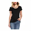 alibaba online shopping women's casual cotton black short sleeve blank for custom printing scoop neck t-shirts