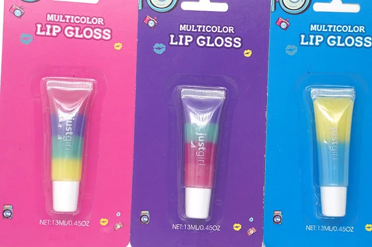 Best selling products rainbow layered lip gloss for children cosmetics