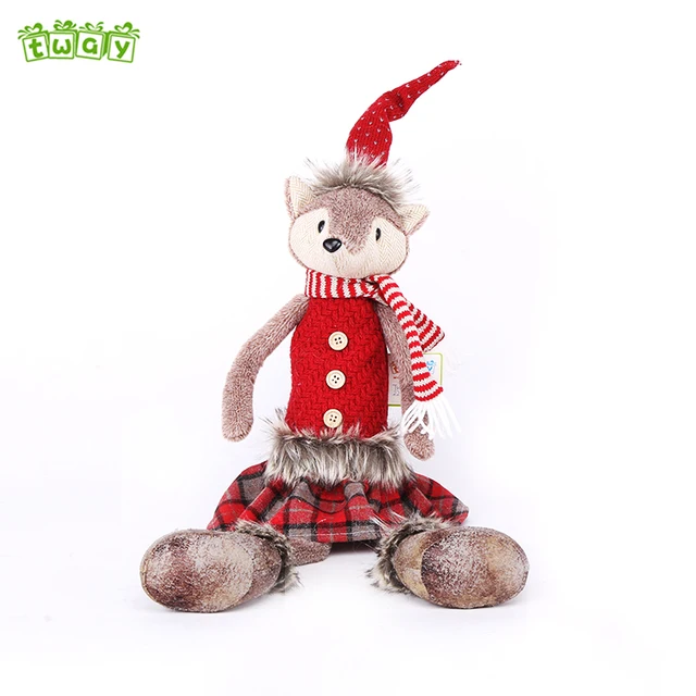 popular design christmas gift plush toy stuffed fox dolls for