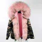 Star Selling Women Winter Coat Luxurious Fur Hood Genuine Raccoon Fur Jacket Faux Fur lined Samples/Wholesale Parka
