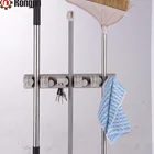 ABS plastic mop and broom holder 5 positions 6 hooks