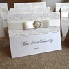 Diamond brooch lace place card wedding invitations card
