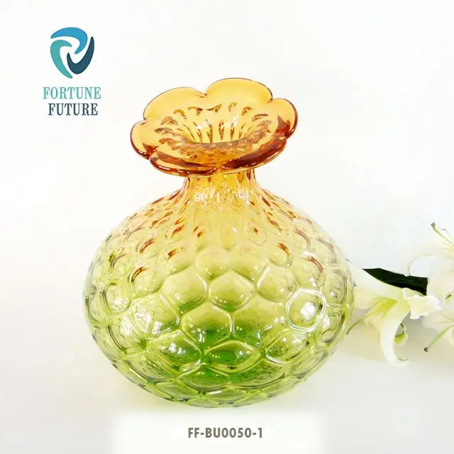 fiber flower shaped glass vase terrarium for wedding decorations