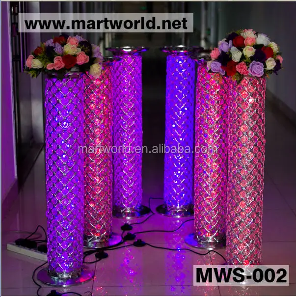 2018 Led Rgb Light Crystal Pillars Columns Wedding Stage Decoration