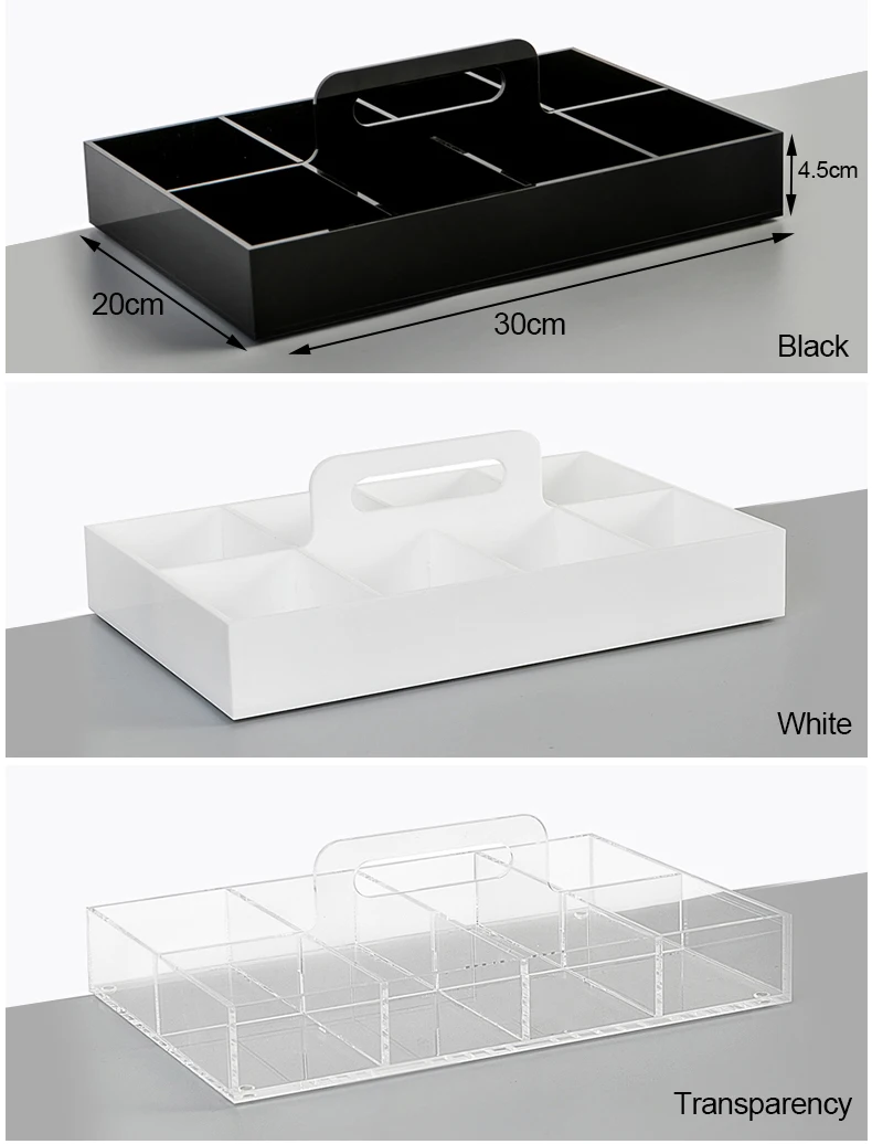 Acrylic recycled desk organizer Cosmetics storage organizer acrylic storage box