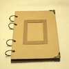 4 Ring Binder A4 Recycled Kraft Paper Cover Scrapbook Photo Albums With Metal Corners