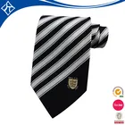 black Grey and White Stripe Necktie Set, Conversational Ties