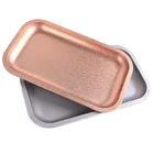 JL-003Z Custom Rose Gold Plated Metal Tin Rolling Serving Tray