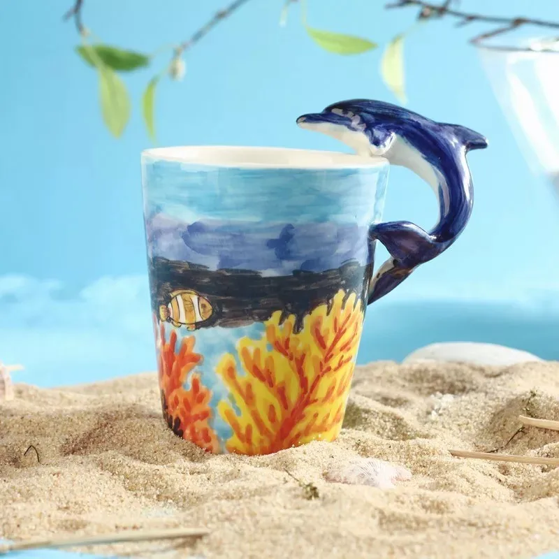 3d animal cup, ceramic animal hand painting ceramic mug,coffee mug