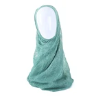 Wholesale fashion hot selling spring lady scarves solid color dubai muslim polyester hijab with knurling bamboo on scarf