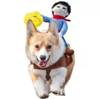 Christmas Dog Costume Pet Suit Cowboy Rider Style Dog Halloween Costume Pet Funny Clothes
