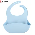 Waterproof baby bibs with pocket portable silicone bib with food pocket catcher for feeding stain resistance easy clean