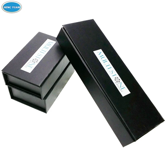 luxury black matte paper cardboard custom logo magnetic closure
