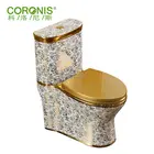 Hotel luxury ceramic gold color water closet toilet price