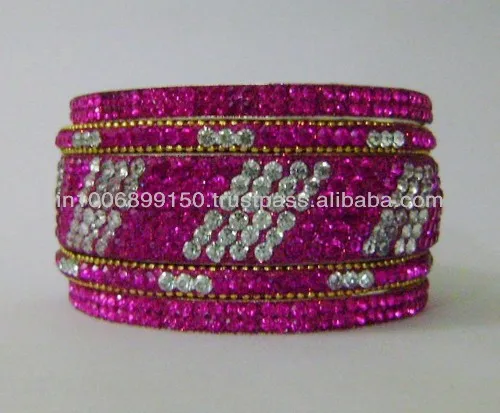 5 Pieces Set of Crystal Bangles