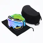 Custom Logo Ski Usage and PC Lenses Ski Google Adult Fashion Double Lens Magnetic Anti-fog Ski Glasses Oem Snow Goggles
