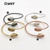 WT-B406 wholesale Fashion design tiny cowrie 24k gold electroplated adjustable Raw cowrie bracelet bangle shell bangles