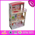 New cute kids wooden doll house toy ,popular lovely children wooden doll house W06A081-x