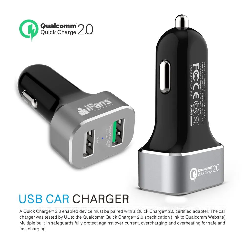 Aluminium Alloy serie DOUBLE USB Car charger with controller IC and quick charge 2.0 for Apple and Sansung Series.jpg