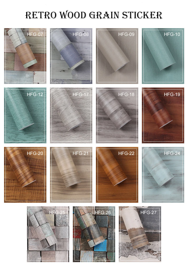 Vintage Retro Wood Grain Pattern Home Improvement Contact Paper